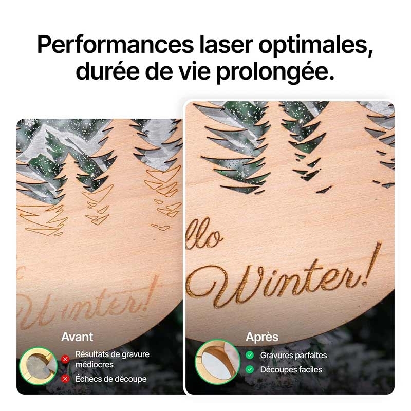 Kit de nettoyage lentille laser CO2 pour machine xTool P3
