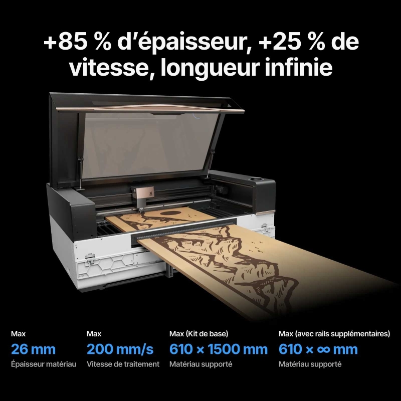 Rallonge pour convoyeur automatique pour machine xTool P3